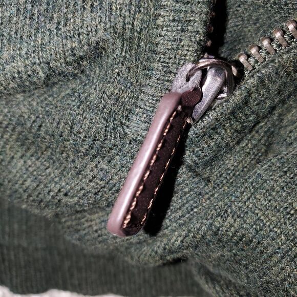 Eddie Bauer Cotton/Cashmere 1/4 Zip Pullover Sweater Men's Sz MED Dk.Green - Picture 7 of 8